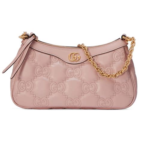 GG Matelassé handbag in pink leather 